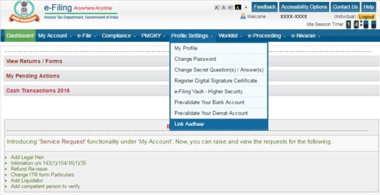 pan card link to aadhar card